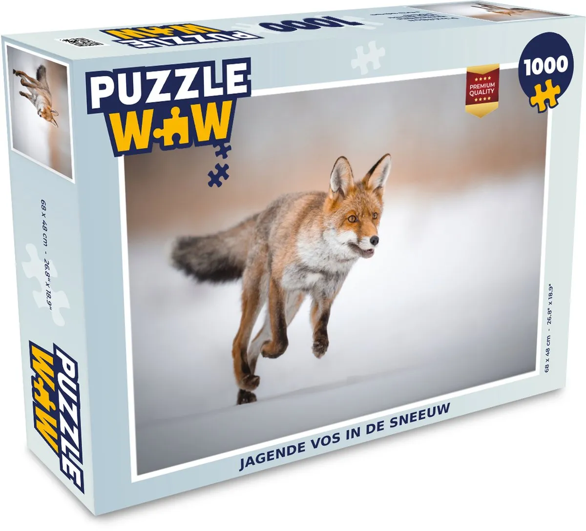 PuzzleWow Vos Jagen Sneeuw Legpuzzel 1000 Stuks - Multicolor
