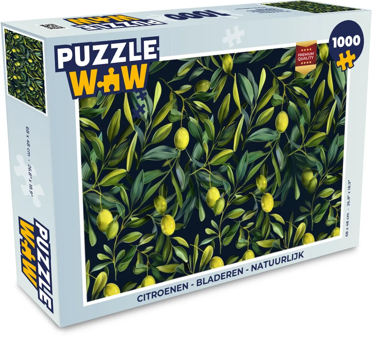 PuzzleWow Citroenen & Bladeren Legpuzzel 1000 Stuks - Multicolor