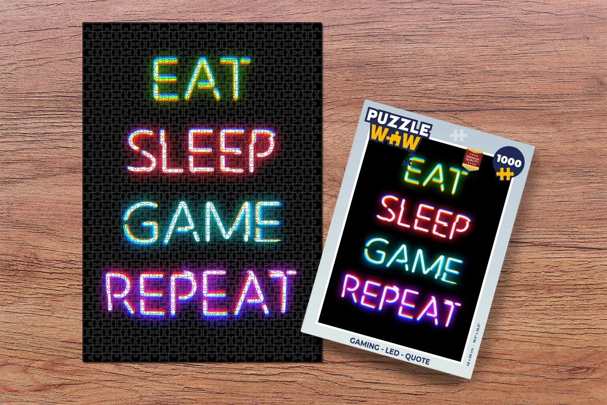 PuzzleWow Gaming Quote Legpuzzel 1000 Stuks - Multicolor
