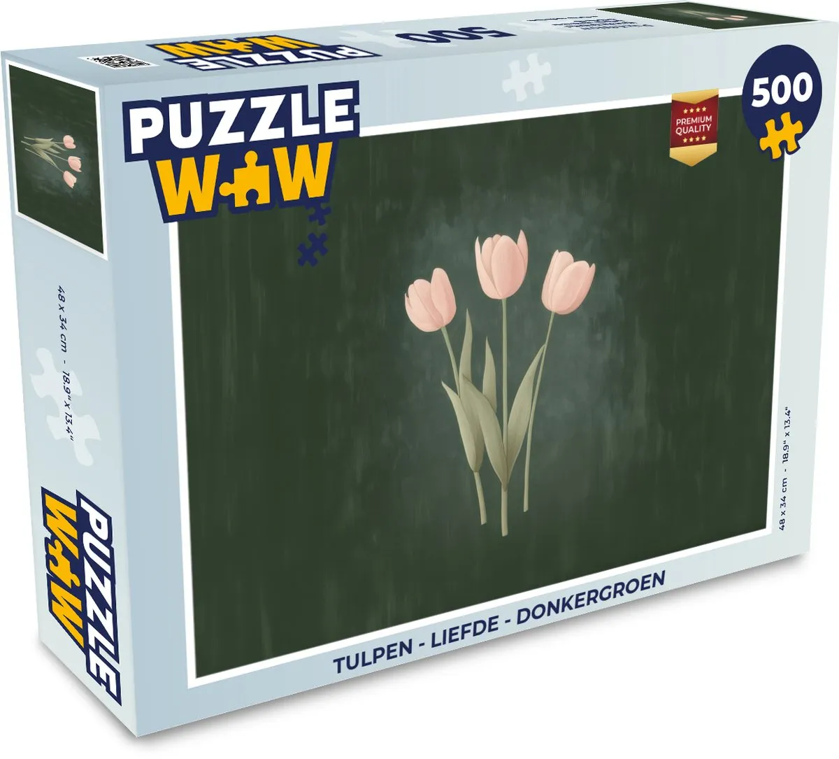 PuzzleWow Tulpen Liefde Legpuzzel 500 Stuks - Donkergroen