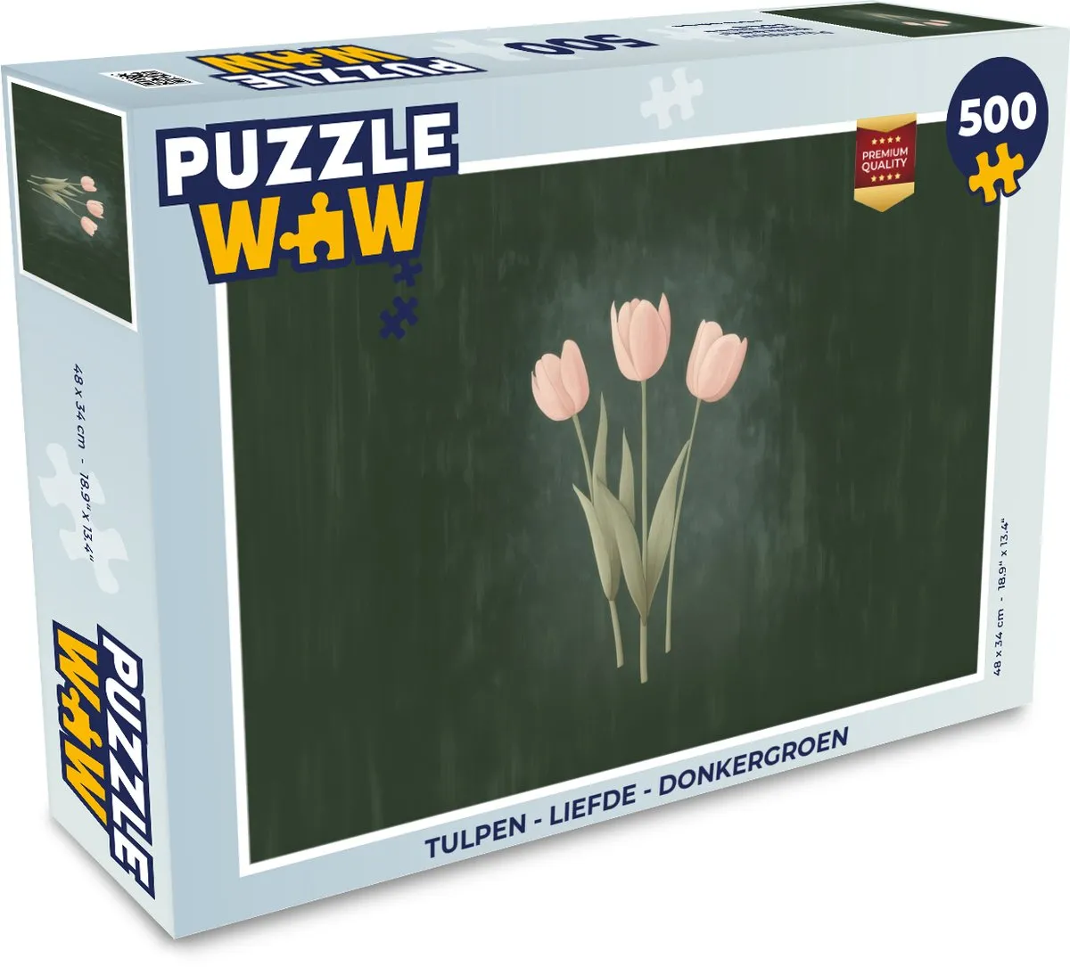 PuzzleWow Tulpen Liefde Legpuzzel 500 Stuks - Donkergroen