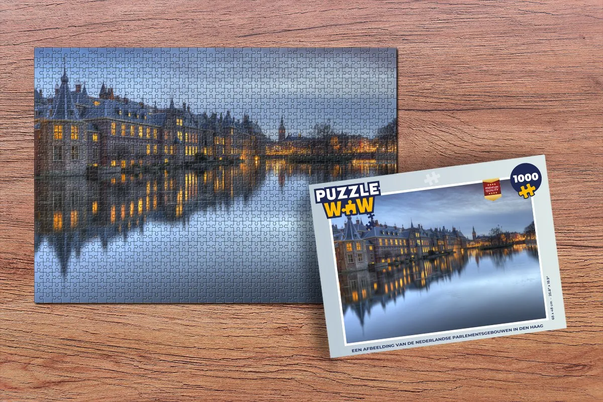 PuzzleWow Den Haag Rivier Legpuzzel 1000 Stuks - Multicolor