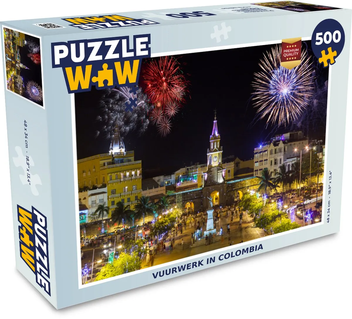 PuzzleWow Vuurwerk in Colombia Legpuzzel 500 Stuks - Multicolor
