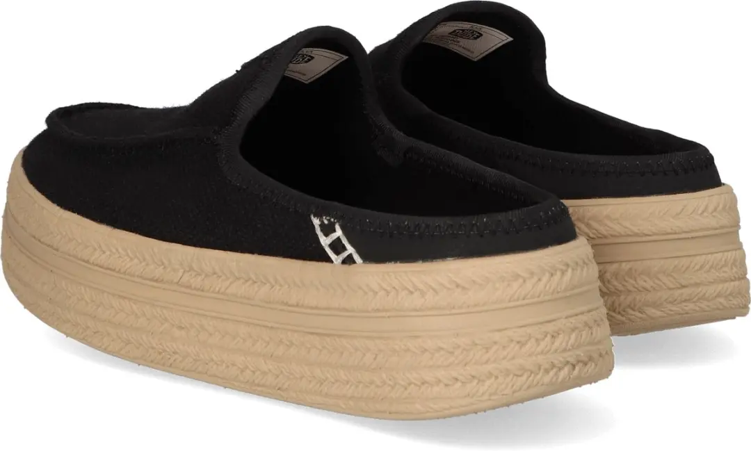 HEYDUDE Austin Lift Espadrille Woven Dames Instappers - Zwart 38 - afbeelding 4 van 6