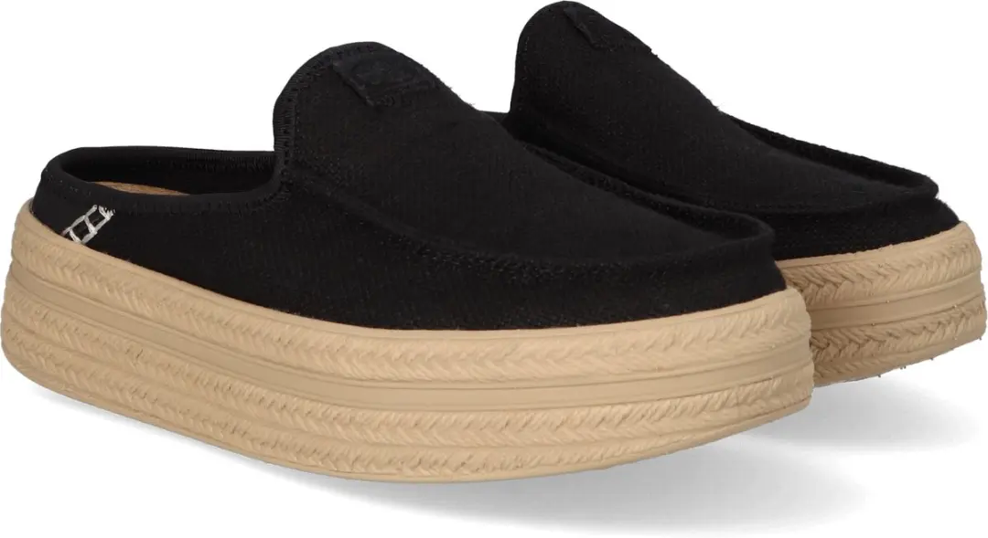 HEYDUDE Austin Lift Espadrille Woven Dames Instappers - Zwart 38 - afbeelding 6 van 6