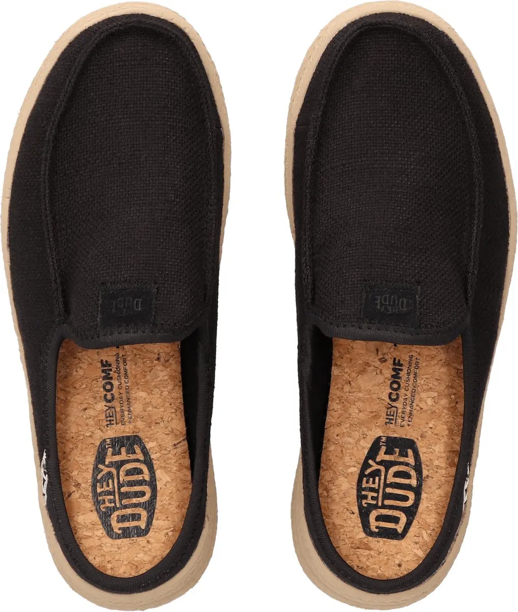 HEYDUDE Austin Lift Espadrille Woven Dames Instappers - Zwart 38 - afbeelding 2 van 6