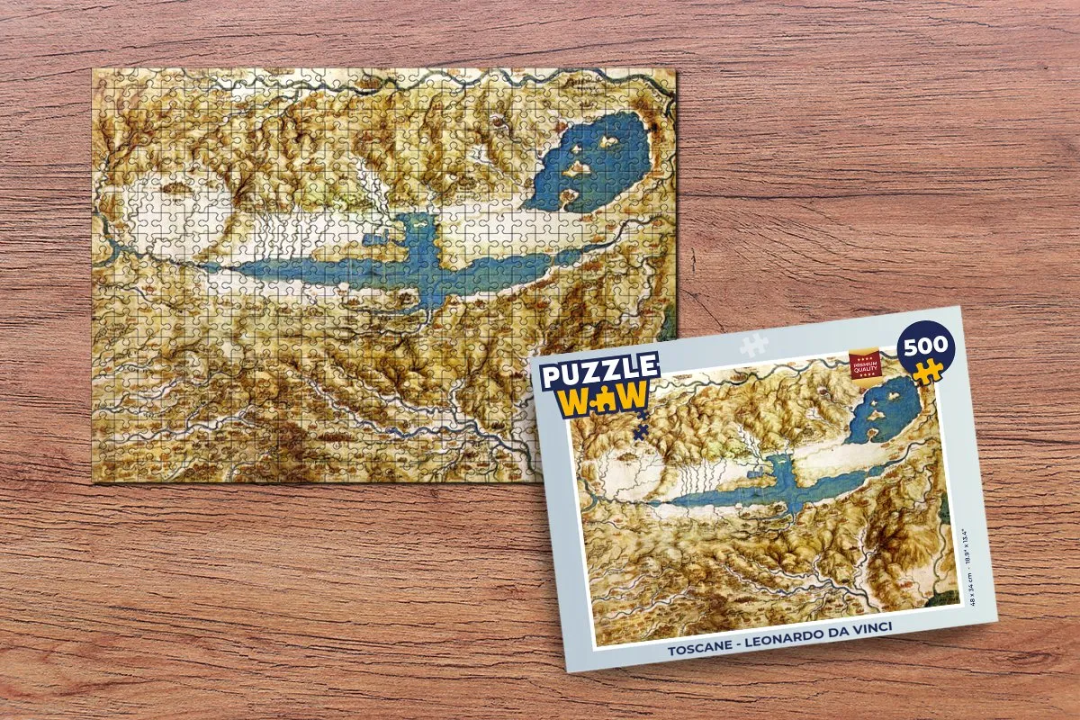 PuzzleWow Toscane Leonardo da Vinci Legpuzzel 500 Stuks - Multicolor