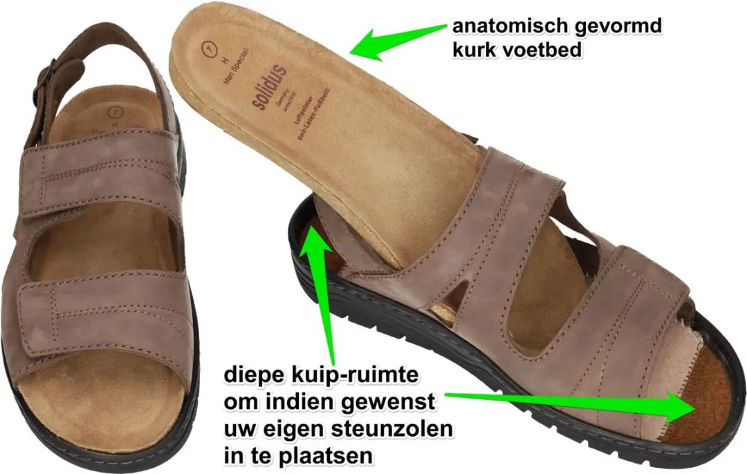 Solidus Heren Sandalen 42.5 - Bruin - afbeelding 5 van 6
