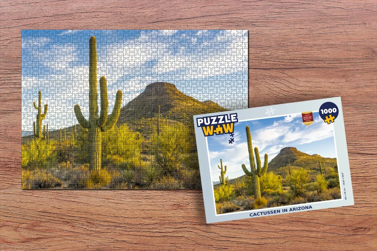 PuzzleWow Cactussen in Arizona Legpuzzel 1000 Stuks - Multicolor