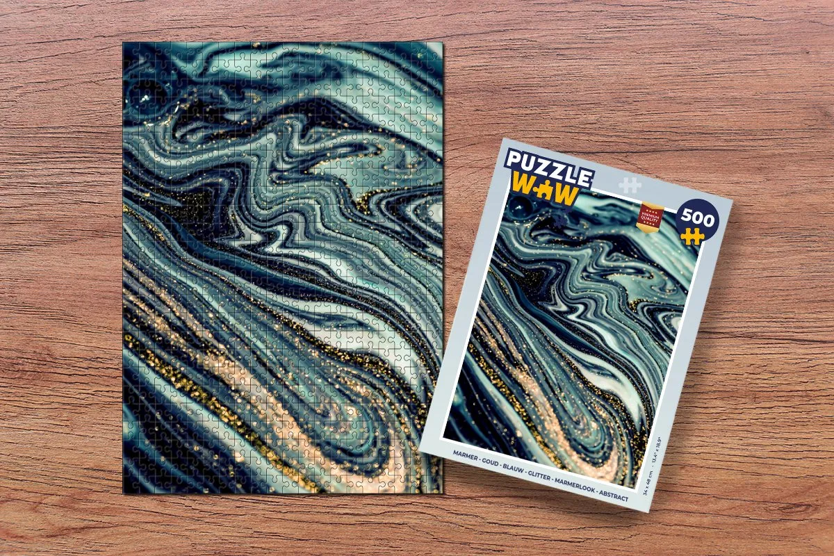 PuzzleWow Marmerlook Abstract Legpuzzel 500 Stuks - Multicolor