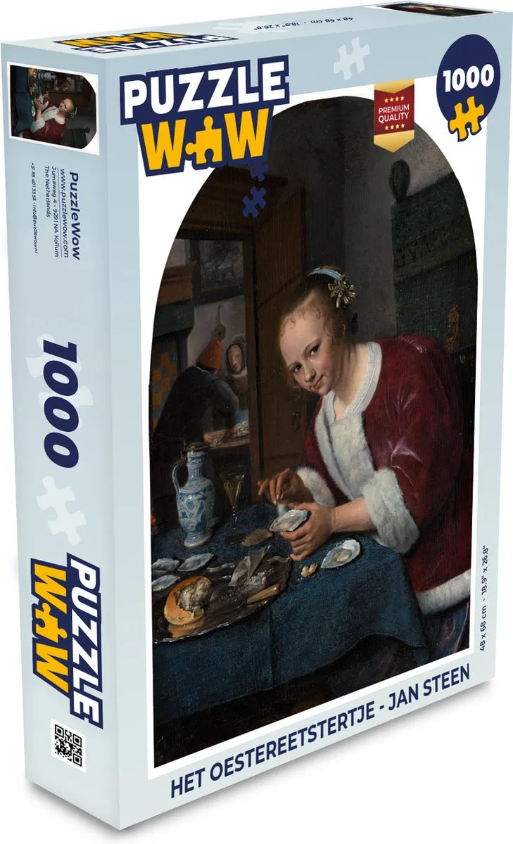 PuzzleWow Het Oestereetstertje Jan Steen Legpuzzel 1000 Stuks - Multicolor