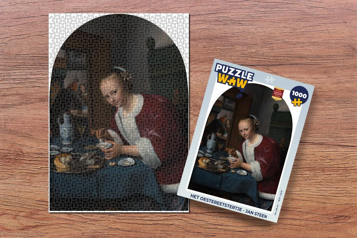 PuzzleWow Het Oestereetstertje Jan Steen Legpuzzel 1000 Stuks - Multicolor