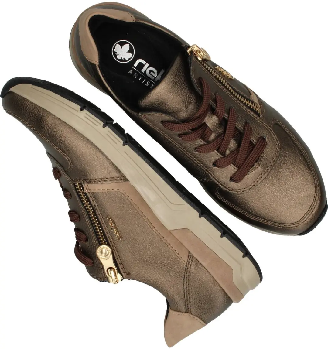 Rieker Dames Sneakers Goud - Maat 39