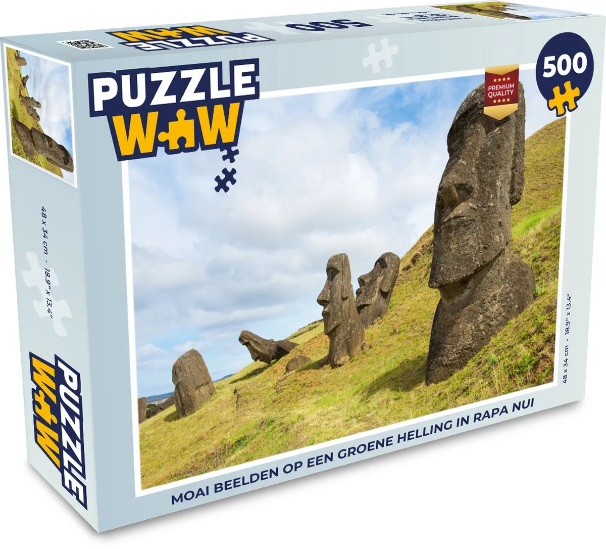 PuzzleWow Legpuzzel Moai Beelden Rapa Nui 500 Stuks - Multicolor