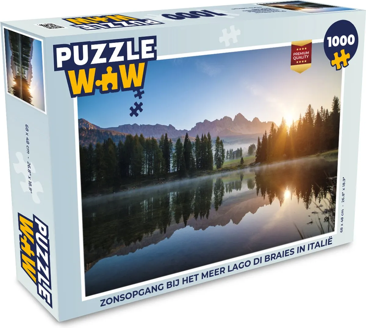 PuzzleWow Legpuzzel Lago di Braies 1000 Stuks