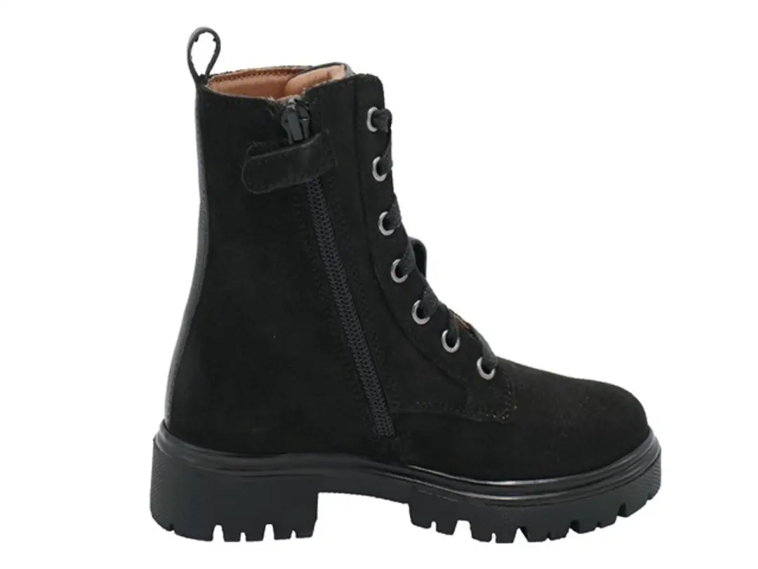 BunniesJR 225884-989 Meisjes Biker Boots - Zwart - Suède - Veters - afbeelding 4 van 4
