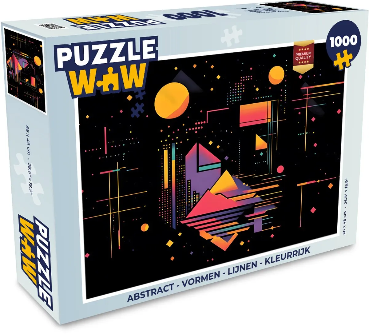 PuzzleWow Abstract Legpuzzel 1000 Stuks - Kleurrijk