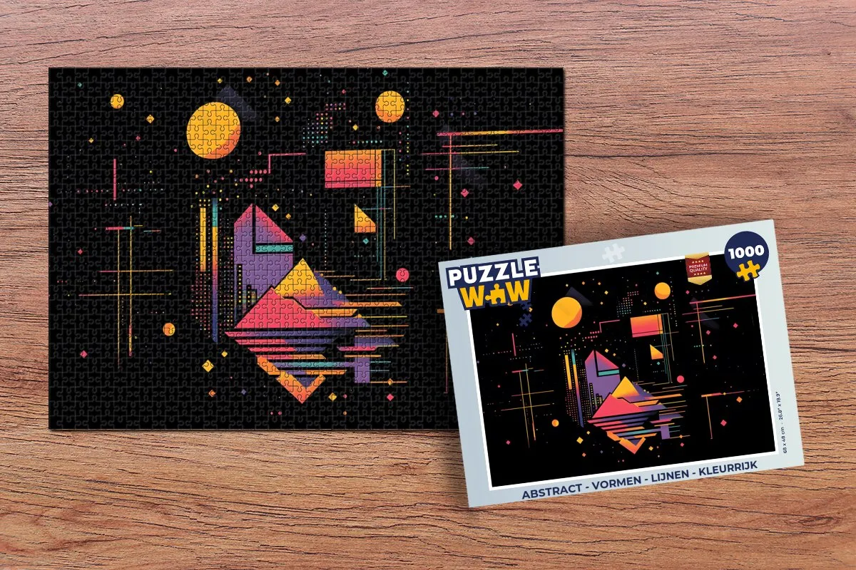 PuzzleWow Abstract Legpuzzel 1000 Stuks - Kleurrijk