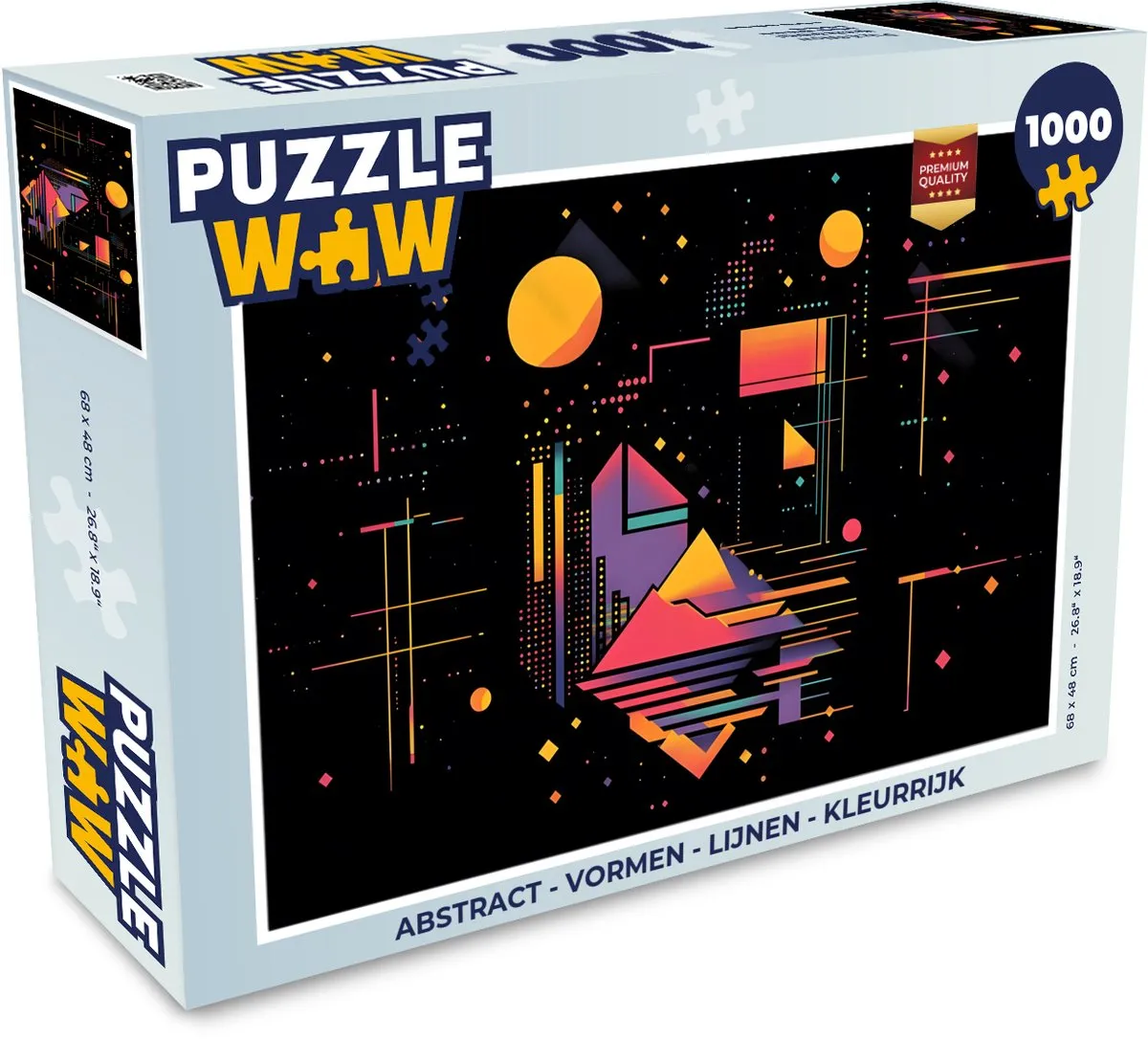 PuzzleWow Abstract Legpuzzel 1000 Stuks - Kleurrijk