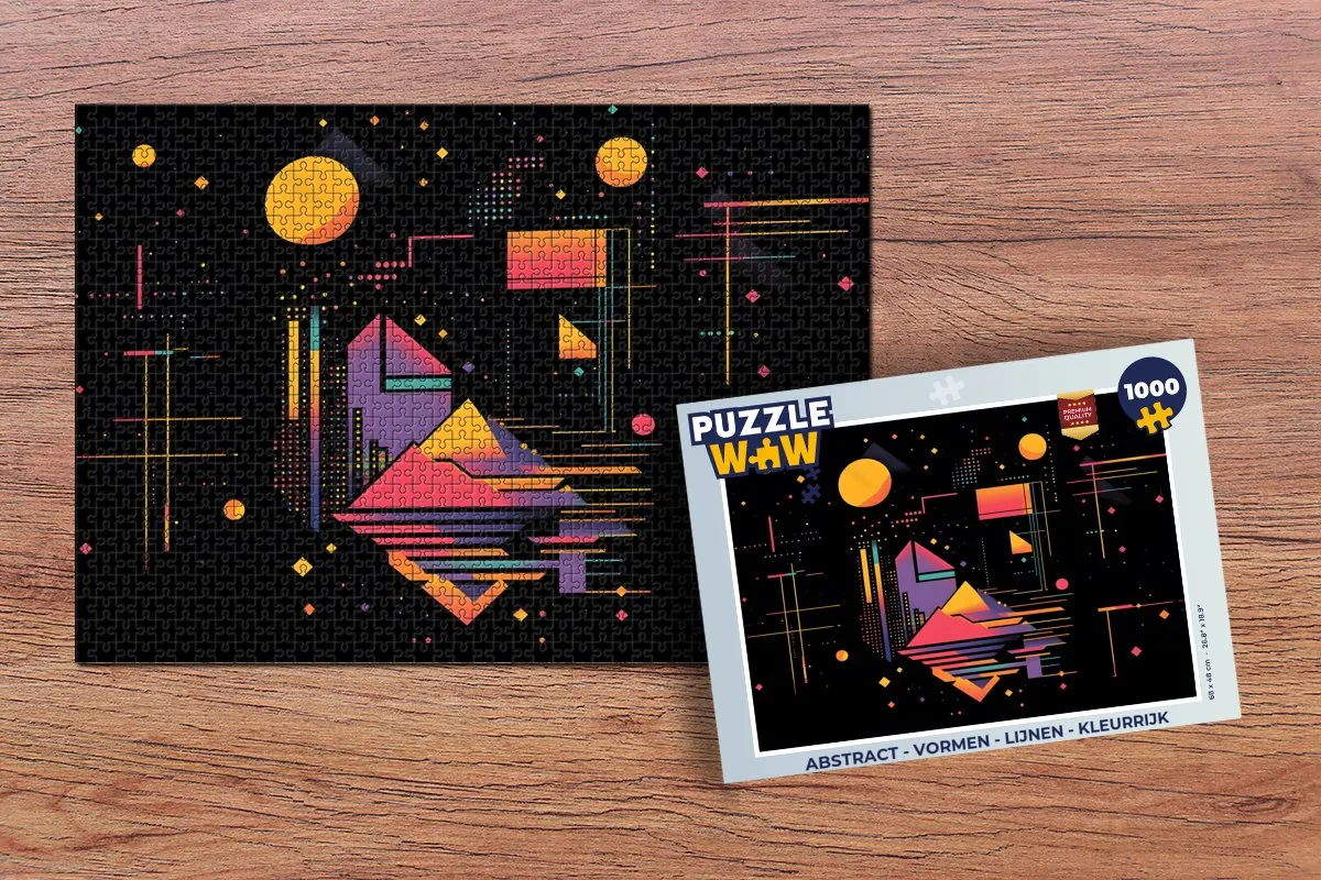 PuzzleWow Abstract Legpuzzel 1000 Stuks - Kleurrijk