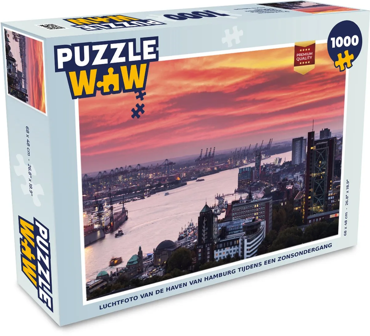 PuzzleWow Hamburg Haven Stad Legpuzzel 1000 Stuks