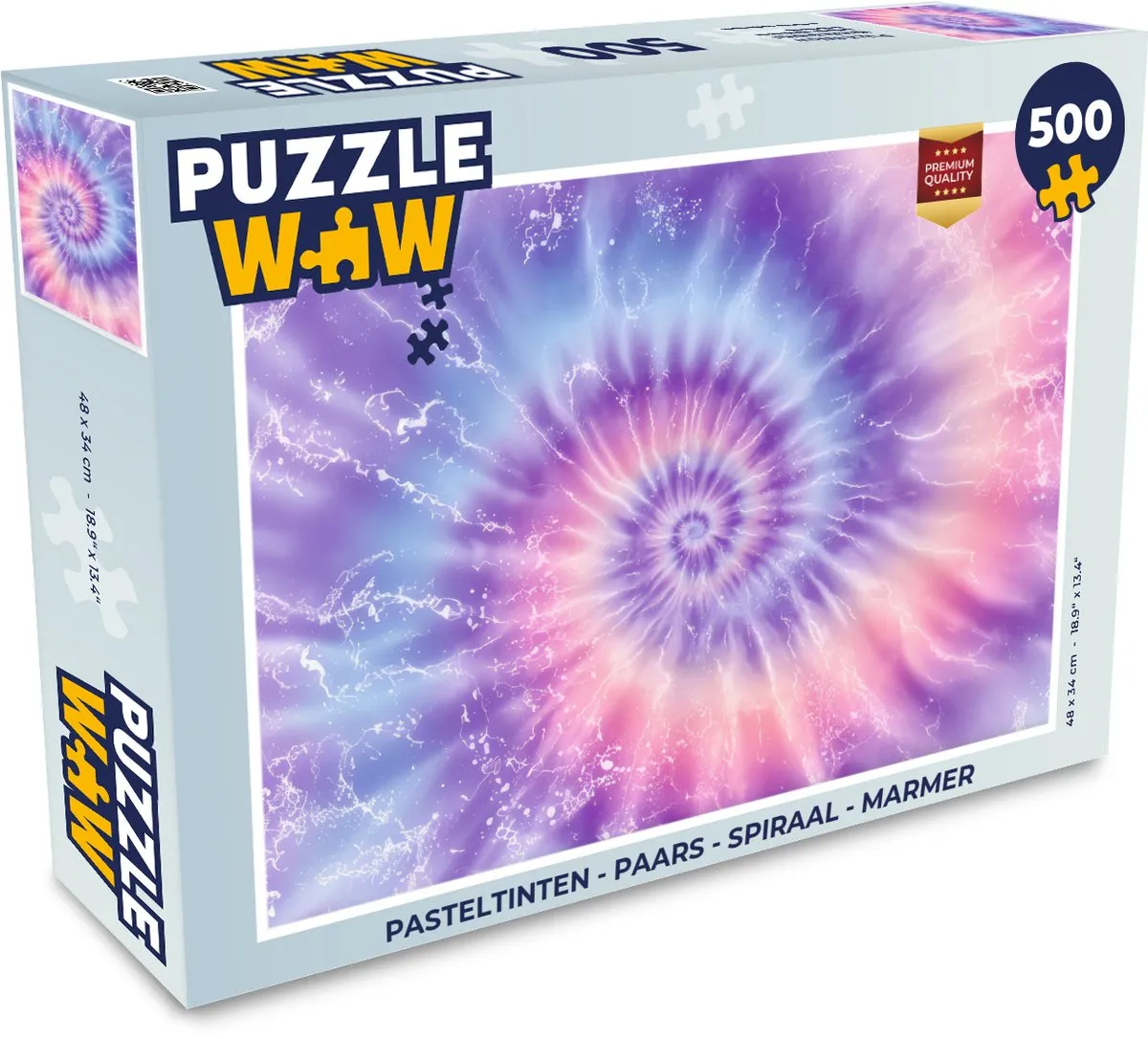 PuzzleWow Pasteltinten Spiraal Legpuzzel 500 Stuks - Paars