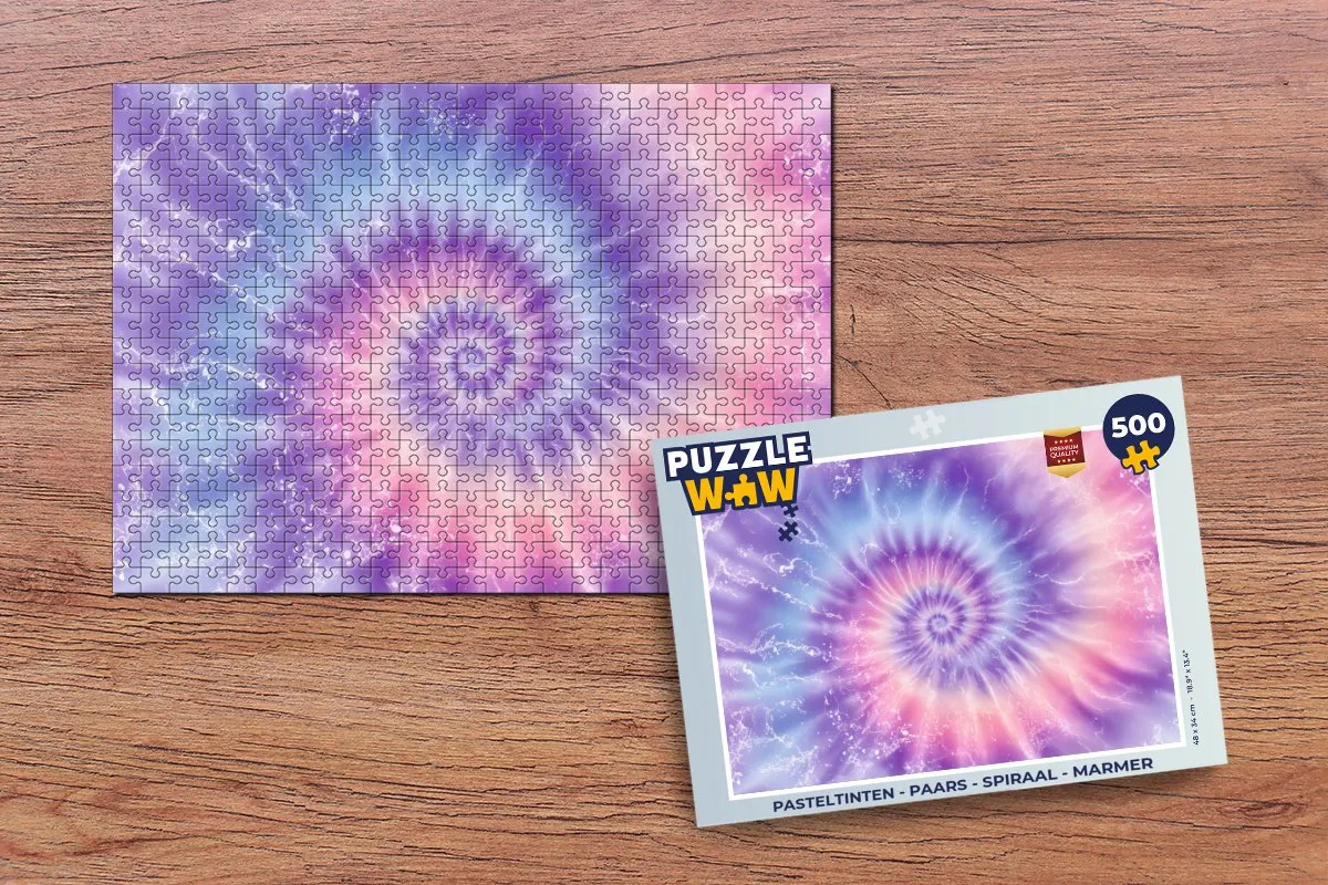 PuzzleWow Pasteltinten Spiraal Legpuzzel 500 Stuks - Paars