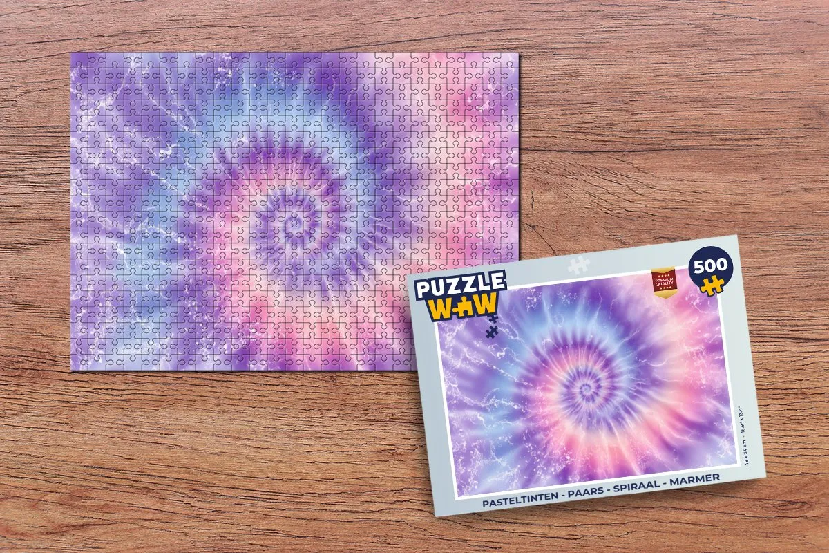 PuzzleWow Pasteltinten Spiraal Legpuzzel 500 Stuks - Paars
