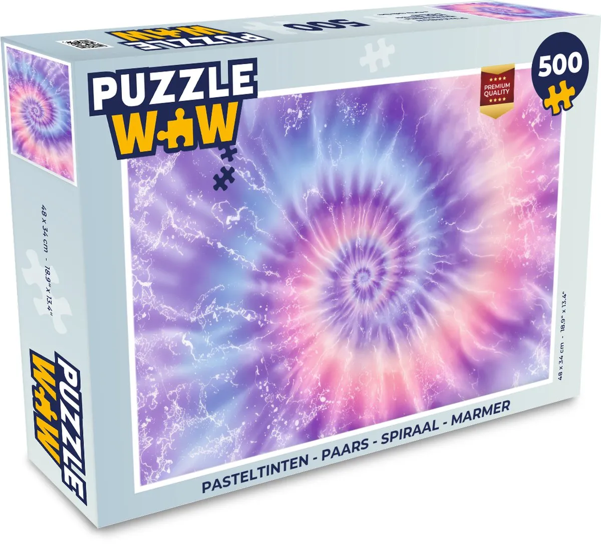 PuzzleWow Pasteltinten Spiraal Legpuzzel 500 Stuks - Paars