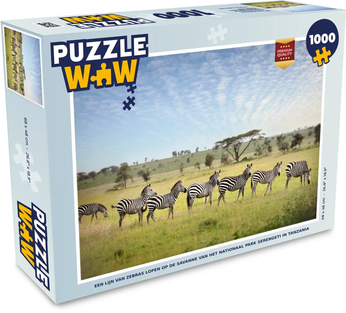 PuzzleWow Legpuzzel Serengeti 1000 Stuks - Multicolor