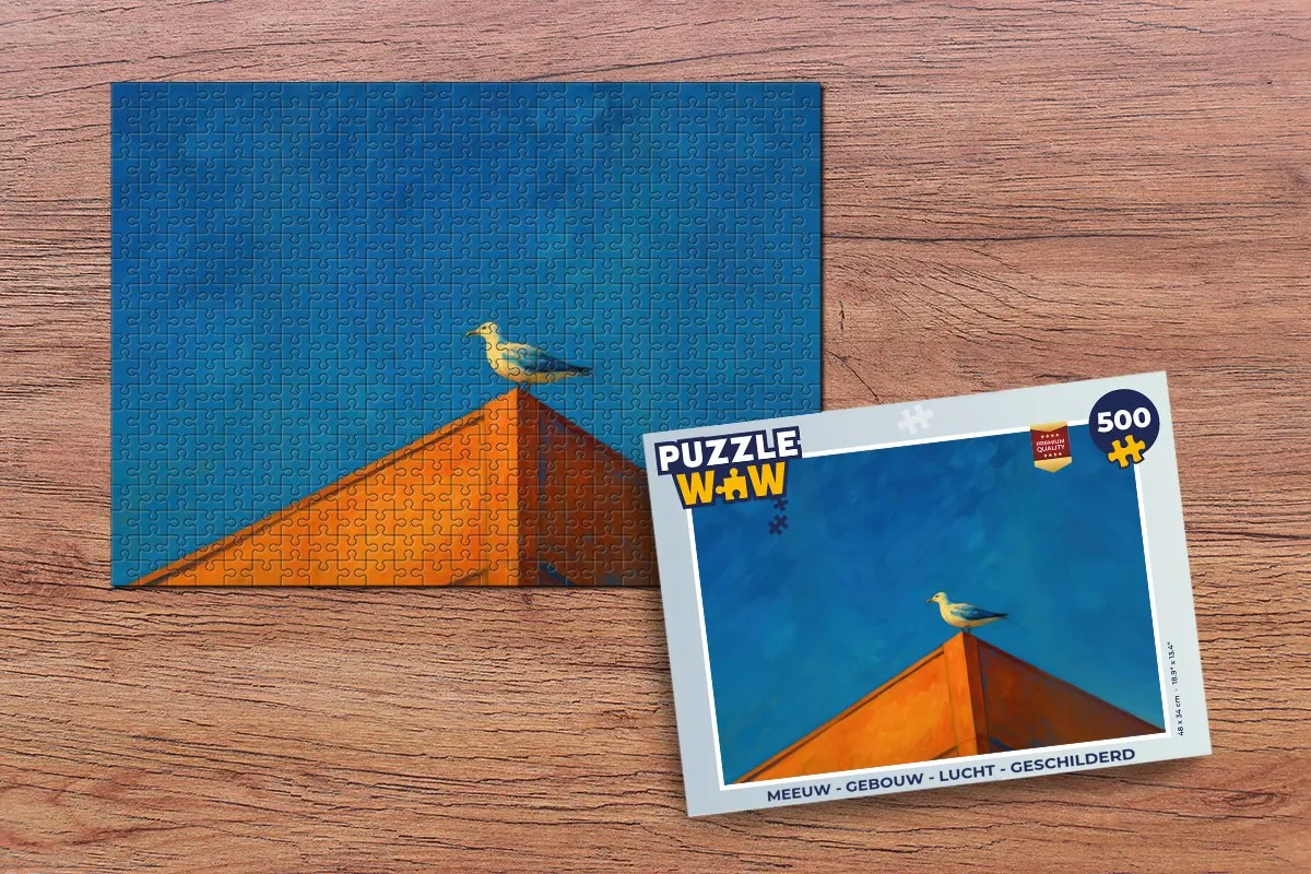PuzzleWow Meeuw Gebouw Lucht Legpuzzel 500 Stuks