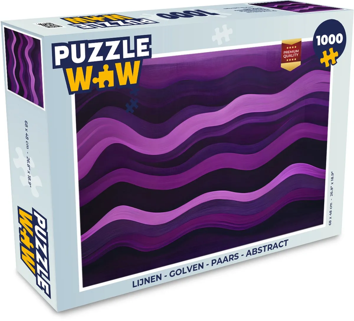 PuzzleWow Lijnen - Golven Abstract Legpuzzel 1000 Stuks - Paars