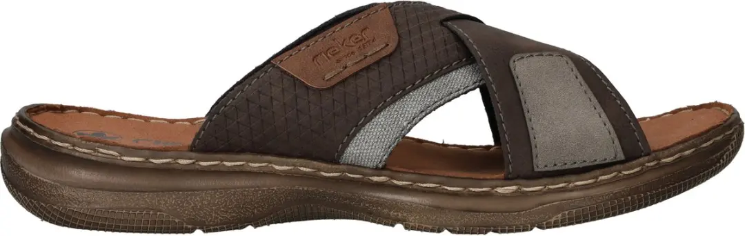 Rieker Erwan Slippers Imitatieleer - Grijs - Maat 46
