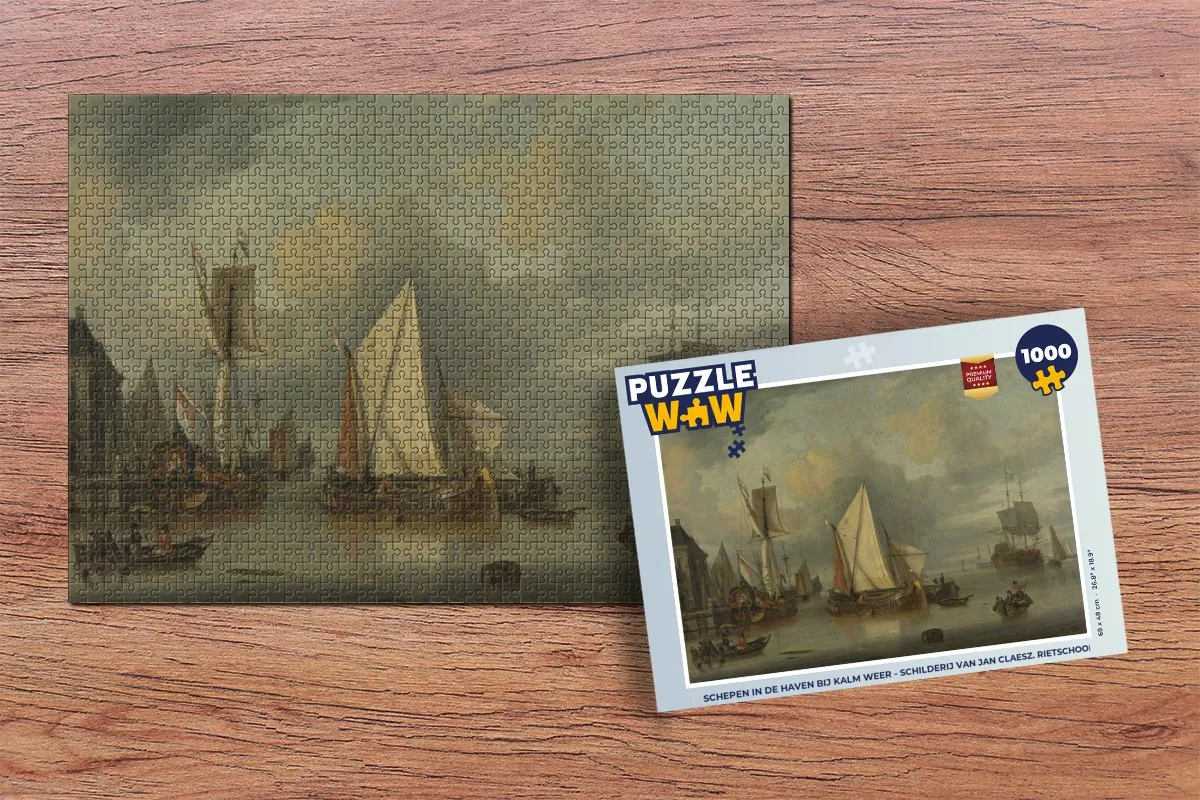 PuzzleWow Schepen in de haven Legpuzzel 1000 Stuks - Multicolor