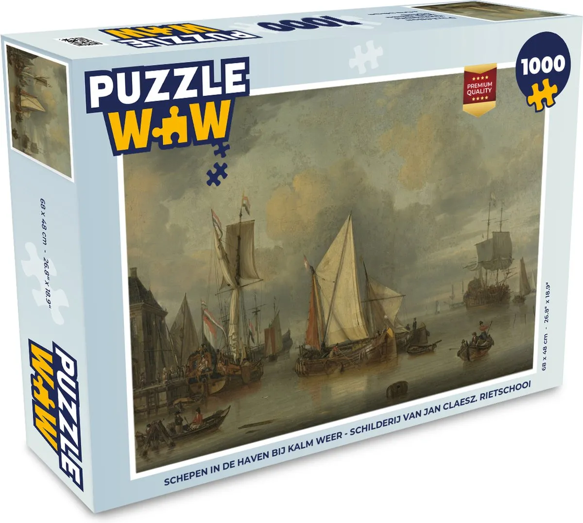 PuzzleWow Schepen in de haven Legpuzzel 1000 Stuks - Multicolor