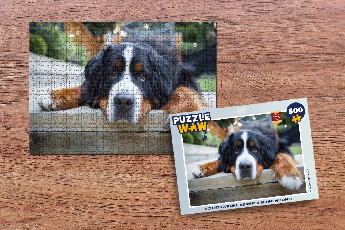 PuzzleWow Schaduwrijke Bernese Sennenhond Legpuzzel 500 Stuks - Multicolor