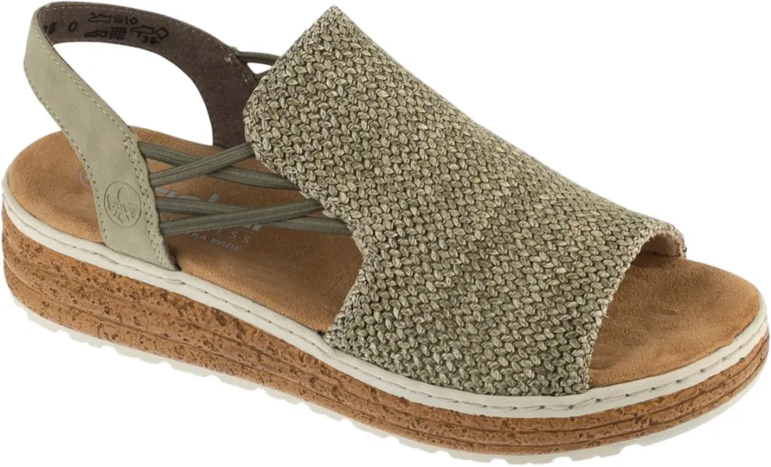 Rieker Sandals 62741, Vrouwen, Groen, Sandalen, maat: 43