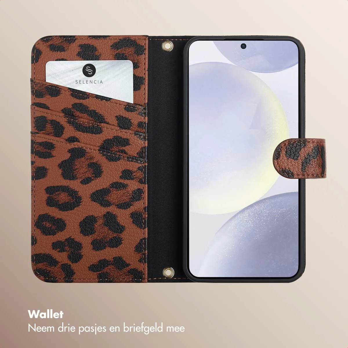 Selencia Hoesje Samsung Galaxy S24/S25 - Sabi Bookcase - Mocha Brown