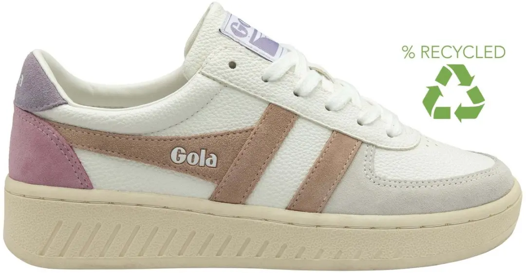 Gola Grandslam Trident CLA415 Damestrainers - 39 - White/Pastel Pink/Iceberg - afbeelding 4 van 6