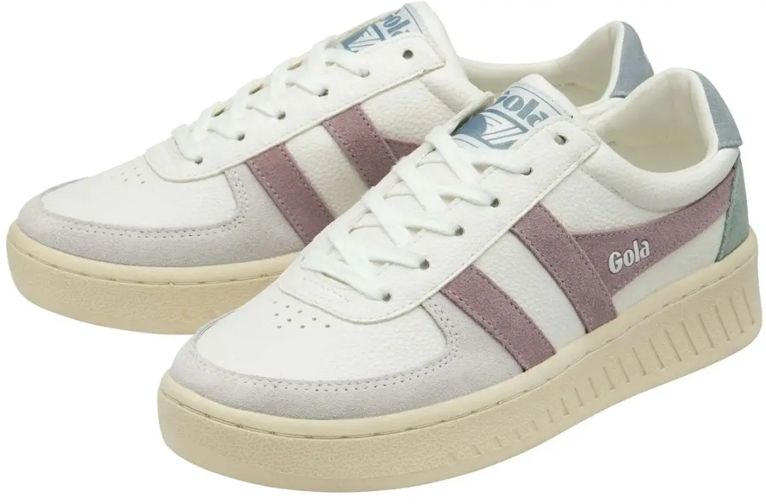 Gola Grandslam Trident CLA415 Damestrainers - 39 - White/Pastel Pink/Iceberg - afbeelding 3 van 6