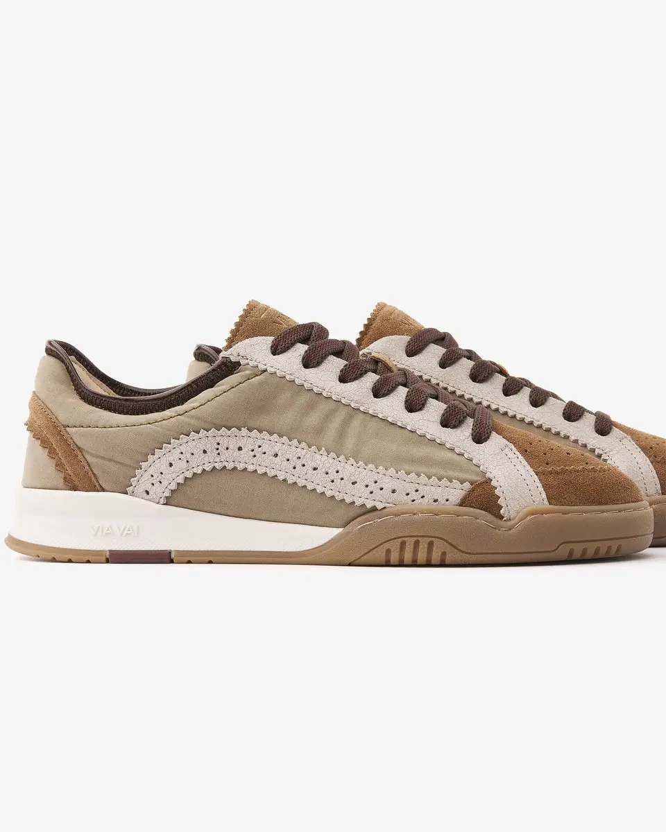 VIA VAI Kris Jaden Sneakers Dames - Leer/Suède 39 - Beige