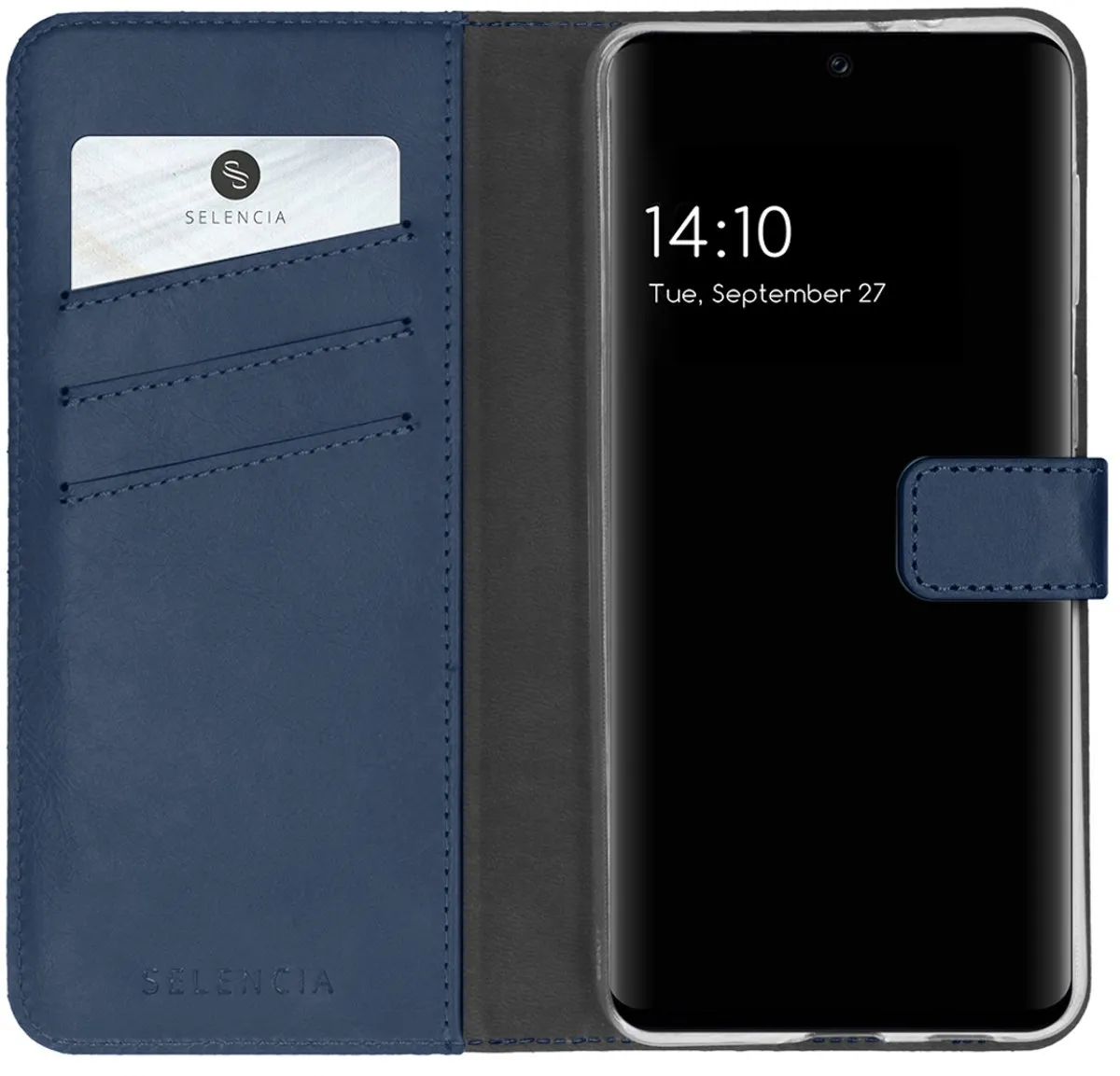Selencia Hoesje Samsung Galaxy A32 4G - Echt Lederen Bookcase Blauw
