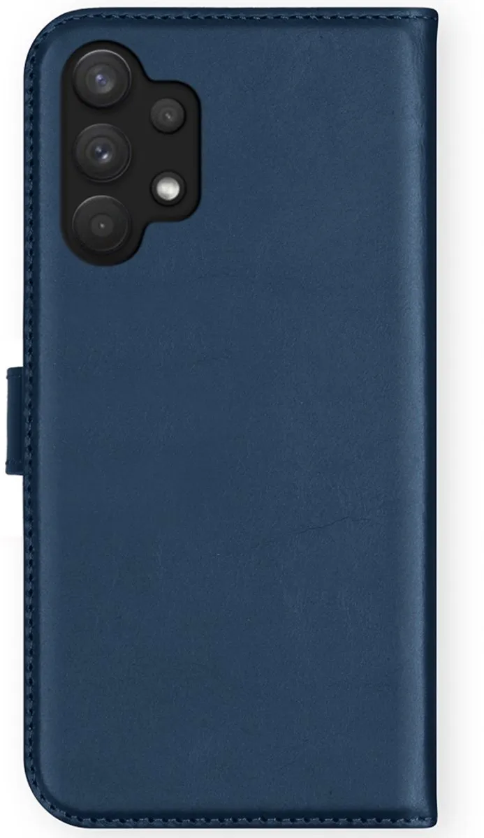 Selencia Hoesje Samsung Galaxy A32 4G - Echt Lederen Bookcase Blauw