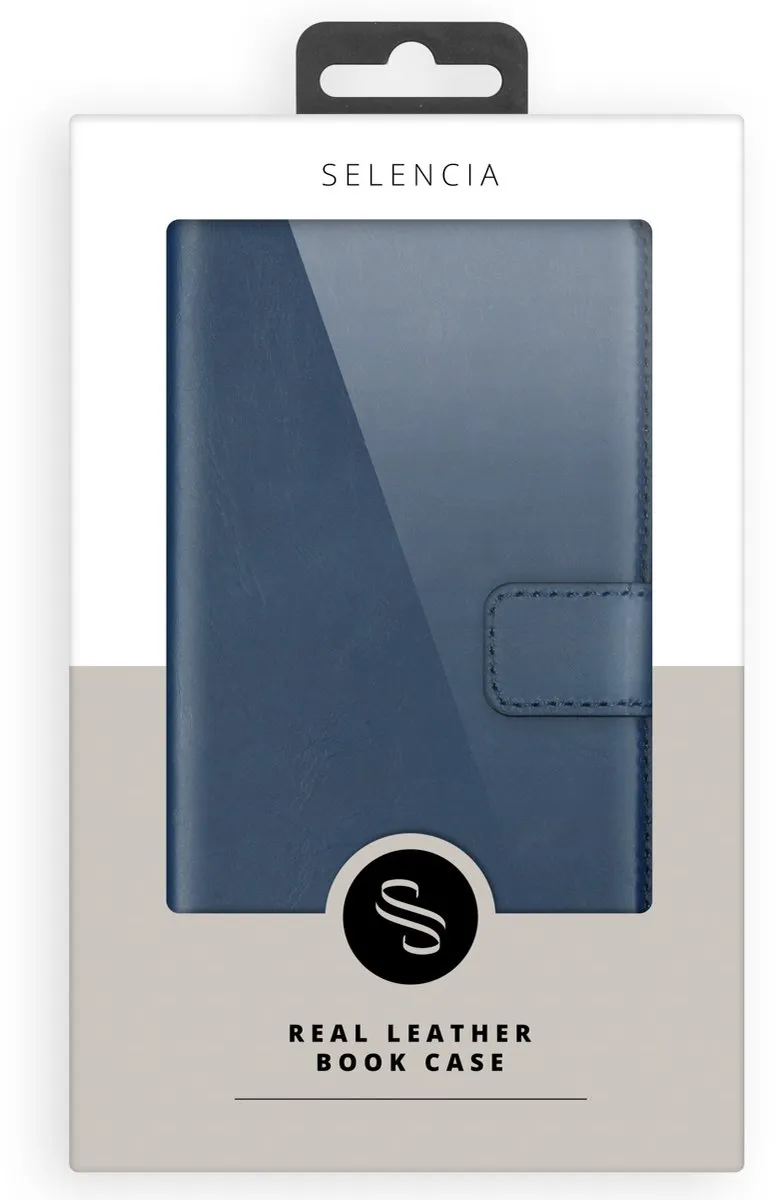 Selencia Hoesje Samsung Galaxy A32 4G - Echt Lederen Bookcase Blauw - afbeelding 6 van 6