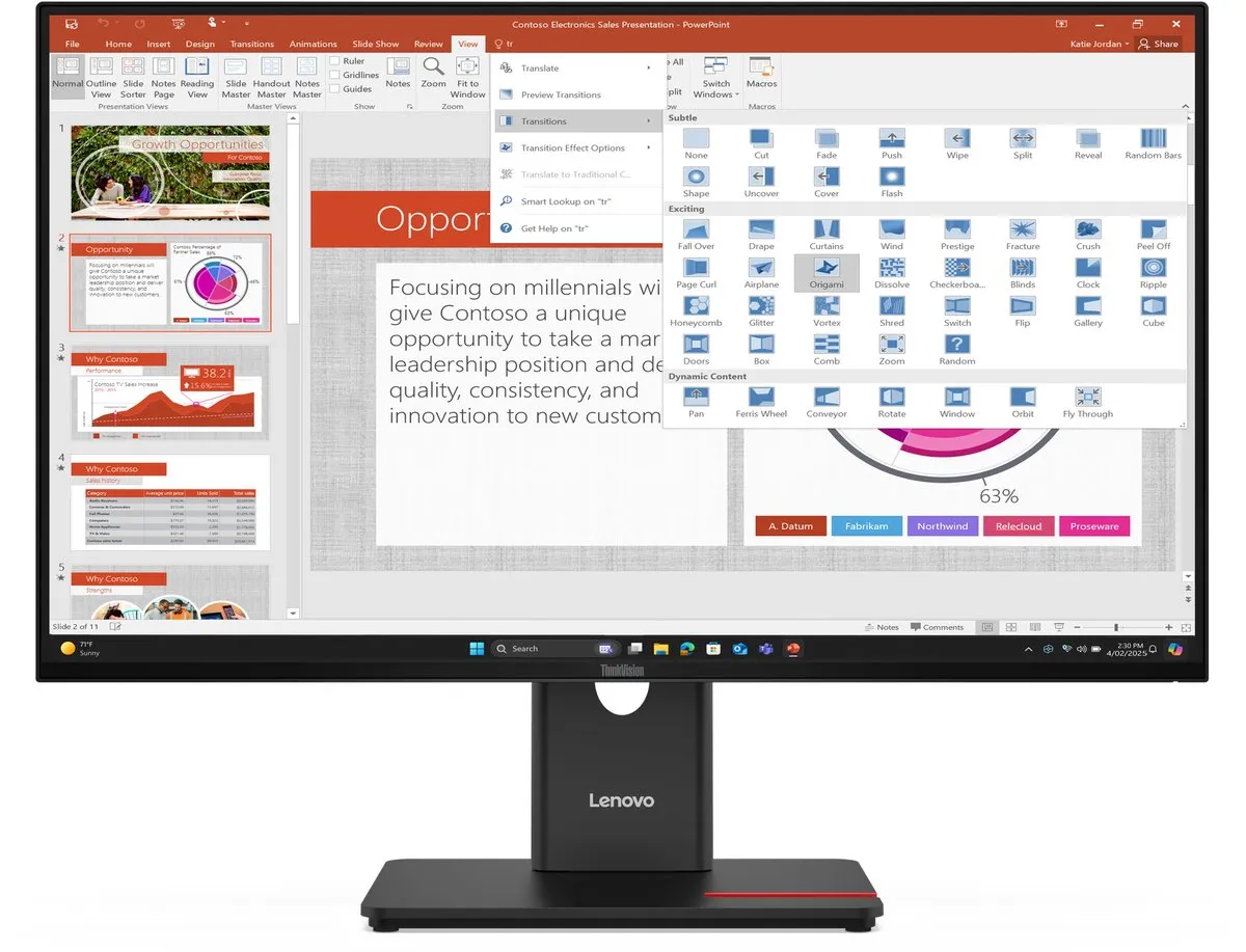 Lenovo ThinkVision T27-40 Monitor - 27" - VESA 100x100mm