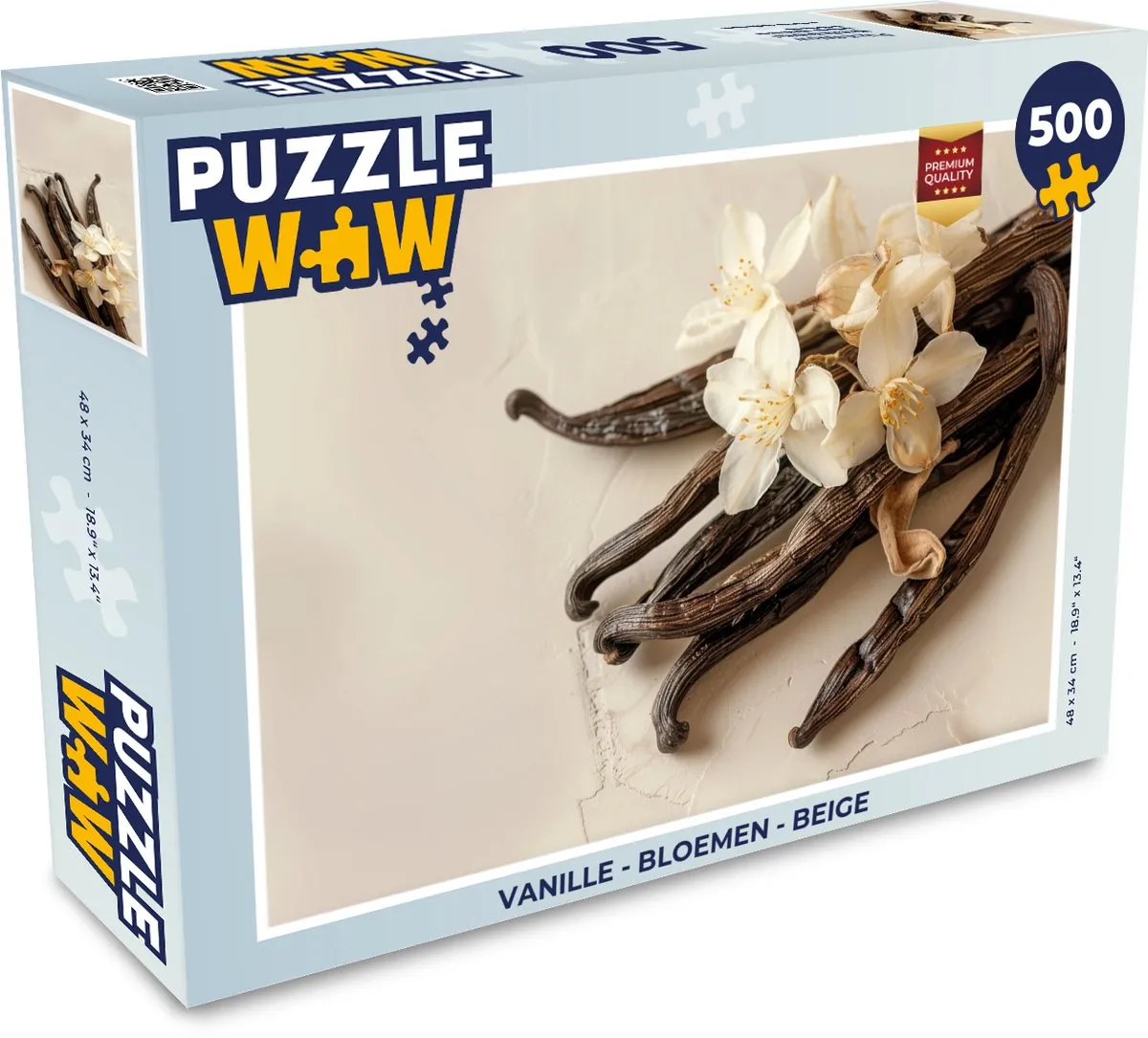 PuzzleWow Legpuzzel Vanille Bloemen 500 Stuks