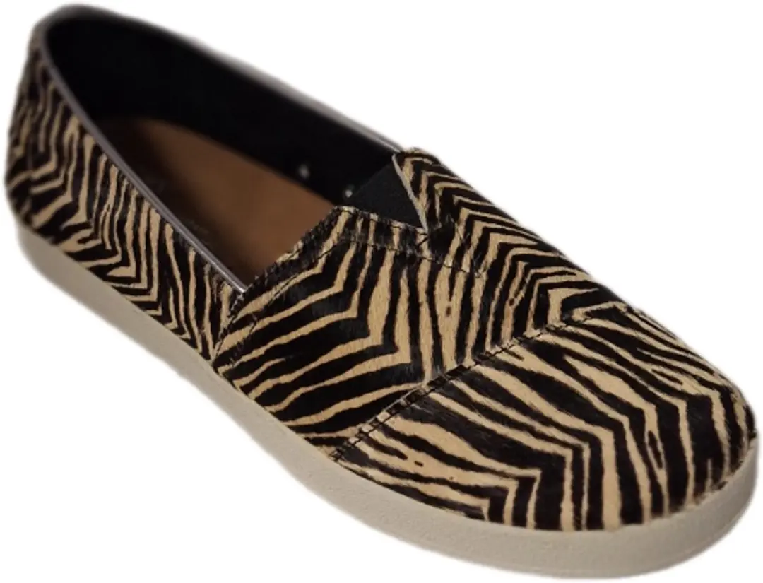 TOMS AVALON SNEAKER ZEBRA CALF HAIR- SIZE 5.5/36