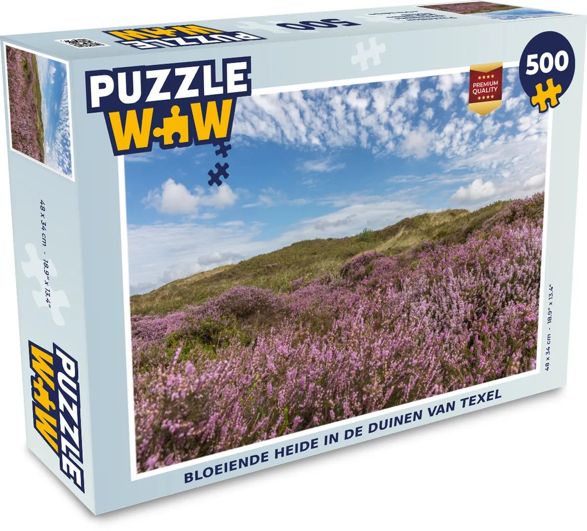 PuzzleWow Bloeiende Heide Texel Legpuzzel 500 Stuks - Multicolor
