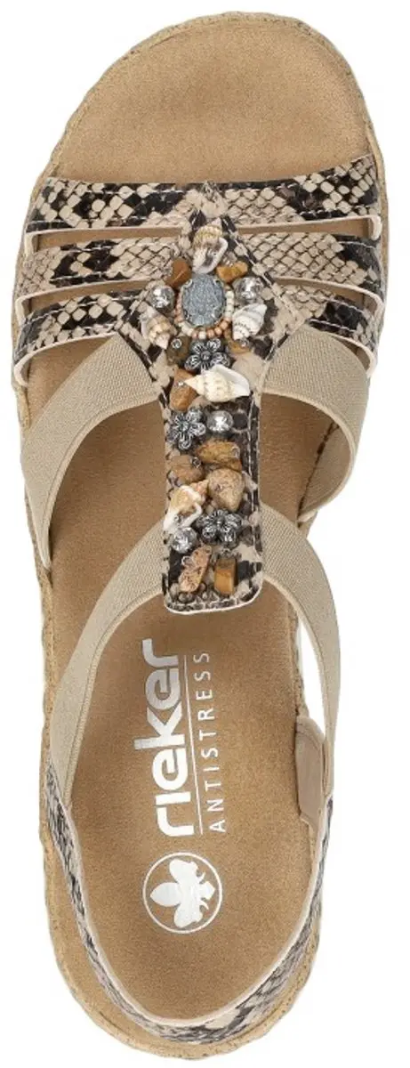 Rieker Sandalen E 1/2 Leest 211523 - Maat 41 - Beige