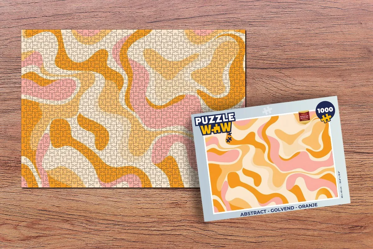PuzzleWow Abstract Golvend Legpuzzel 1000 Stuks - Oranje
